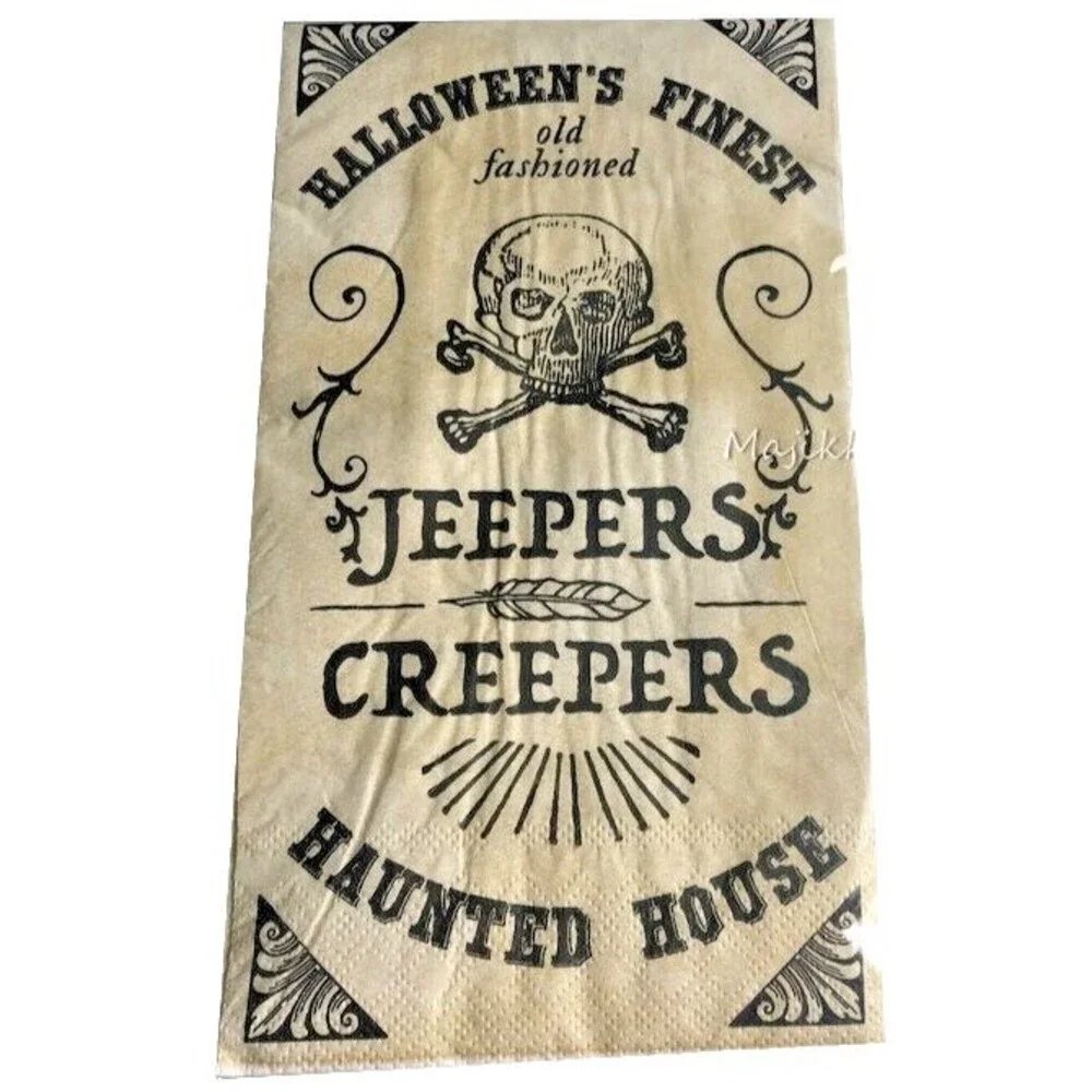 Halloween Dinner Paper Napkins Skull Haunted House Hand Towels 32 Pk Decoupage